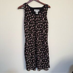 Jessica Howard Black and Pink Floral Midi Dress